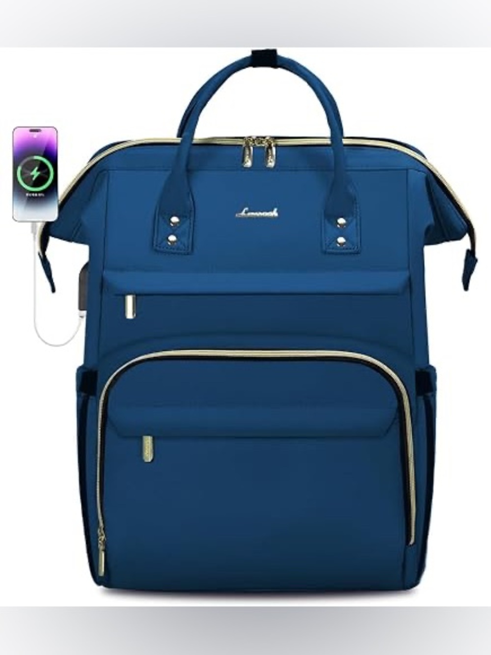 LOVEVOOK Teal and Gold Viola I Laptop Backpack